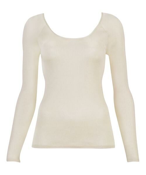 Yue/ユエ シルク100% トップス(長袖)(UJP303) BE M Yue/ユエ シルク100% トップス(長袖)(UJP303) BE M