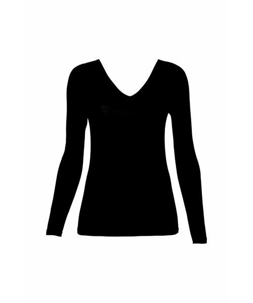 Yue/ユエ シルク100% トップス(10分袖)(UJP305) BL M Yue/ユエ シルク100% トップス(10分袖)(UJP305) BL M