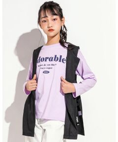 2点 セット ベルト 付き ジレ ＋ ロング Tシャツ (130~160cm)