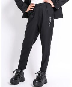 ZIDDY / ジディー パンツ | 【 ニコ☆プチ 掲載 】ロゴ 刺繍 入り アンクル 丈 ツイル テーパード パンツ (130~160cm)