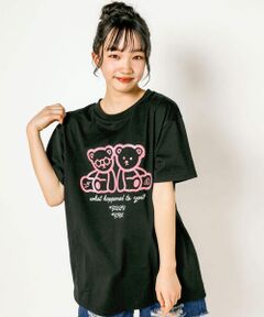 ラメクマプリントTシャツ(130~160cm)