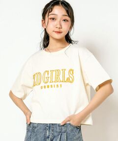 立体ロゴ刺繍ショート丈Tシャツ(130~160cm)