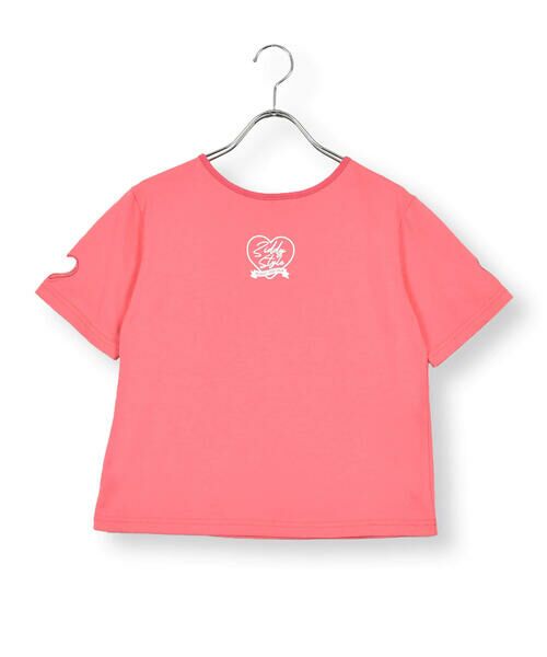 ZIDDY / ジディー Tシャツ | 推しカラー袖ハート穴あきTシャツ(130~160cm) | 詳細3