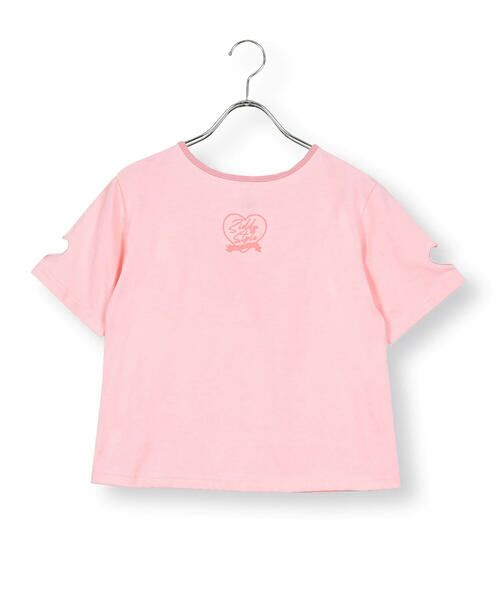 ZIDDY / ジディー Tシャツ | 推しカラー袖ハート穴あきTシャツ(130~160cm) | 詳細12
