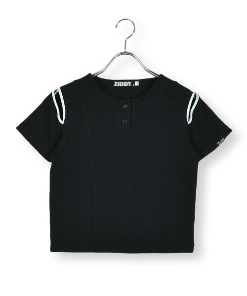 ZIDDY / ジディー Tシャツ | 肩スリット短丈ヘンリーネックTシャツ(130~160cm) | 詳細1