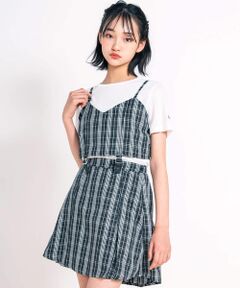 【 ニコ☆プチ 掲載 】ビスチェ&Tシャツ＆インパンツ付きスカート3点セット(130~160cm)