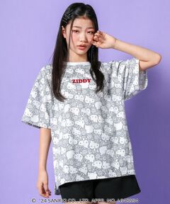 【 ニコ☆プチ 掲載 】【ハローキティ×ZIDDY】総柄BIGTシャツ(130~160cm)