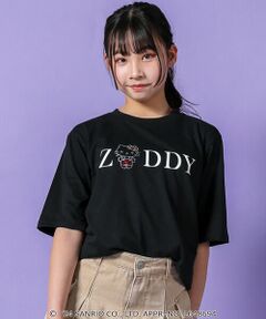 【 ニコ☆プチ 掲載 】【ハローキティ×ZIDDY】ラインストーンロゴTシャツ(130~160cm)