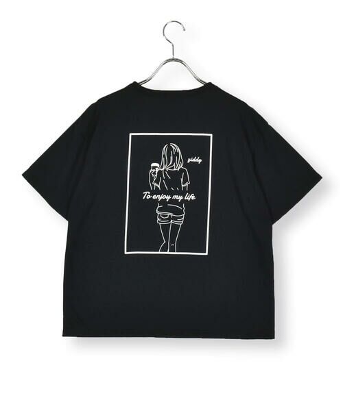 ZIDDY / ジディー Tシャツ | 【 ニコ☆プチ 掲載 】【UVカット】バック女の子イラストTシャツ(130~160cm) | 詳細2