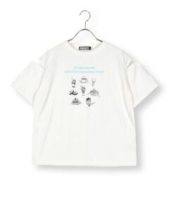 【 ニコ☆プチ 掲載 】【UVカット】肩あきスイーツイラストTシャツ(130~160cm)