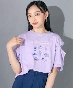 【 ニコ☆プチ 掲載 】【UVカット】肩あきスイーツイラストTシャツ(130~160cm)