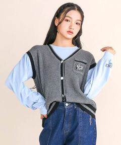 【 ニコ☆プチ 掲載 】ニットベスト＆Tシャツセット(130~160cm)