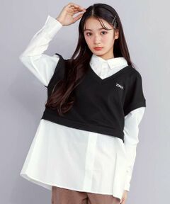 ZIDDY / ジディー シャツ・ブラウス | 【 ニコ☆プチ 掲載 】ショートベストドッキング風シャツ(130~160cm)