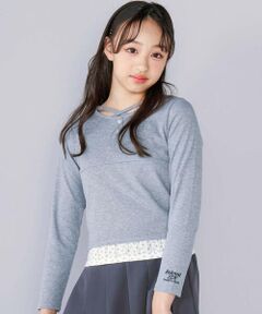 ZIDDY / ジディー Tシャツ | 【 ニコ☆プチ 掲載 】クロスネック裾花柄Tシャツ(130~160cm)