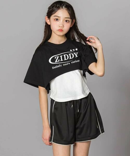 ZIDDY/ジディー 重ね着風Tシャツ&ショートパンツセット(130~160cm) ブラック 140cm ZIDDY/ジディー 重ね着風Tシャツ&ショートパンツセット(130~160cm) ブラック 140cm