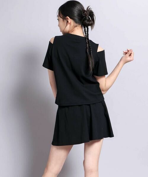 ZIDDY / ジディー セットアップ | 【 ニコ☆プチ 掲載 】肩開きラメTシャツ＆フレアーボトムセットアップ(130~160cm) | 詳細2