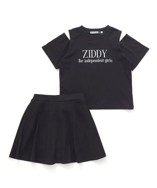 ZIDDY / ジディー セットアップ | 【 ニコ☆プチ 掲載 】肩開きラメTシャツ＆フレアーボトムセットアップ(130~160cm) | 詳細4