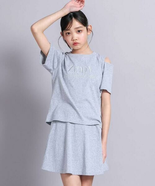 ZIDDY / ジディー セットアップ | 【 ニコ☆プチ 掲載 】肩開きラメTシャツ＆フレアーボトムセットアップ(130~160cm) | 詳細8