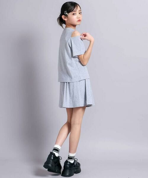 ZIDDY / ジディー セットアップ | 【 ニコ☆プチ 掲載 】肩開きラメTシャツ＆フレアーボトムセットアップ(130~160cm) | 詳細9