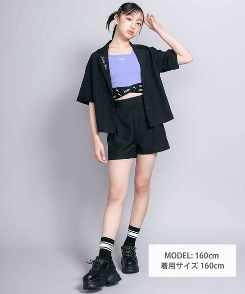 ZIDDY / ジディー セットアップ | 【 ニコ☆プチ 掲載 】リネンライク半袖ジャケット＆ボトムセット(130~160cm) | 詳細1