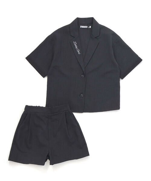 ZIDDY / ジディー セットアップ | 【 ニコ☆プチ 掲載 】リネンライク半袖ジャケット＆ボトムセット(130~160cm) | 詳細6