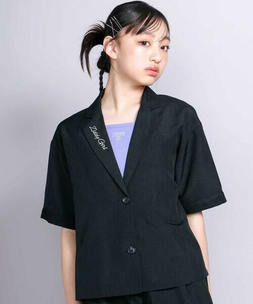 ZIDDY / ジディー セットアップ | 【 ニコ☆プチ 掲載 】リネンライク半袖ジャケット＆ボトムセット(130~160cm) | 詳細3
