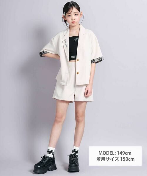 ZIDDY / ジディー セットアップ | 【 ニコ☆プチ 掲載 】リネンライク半袖ジャケット＆ボトムセット(130~160cm) | 詳細9
