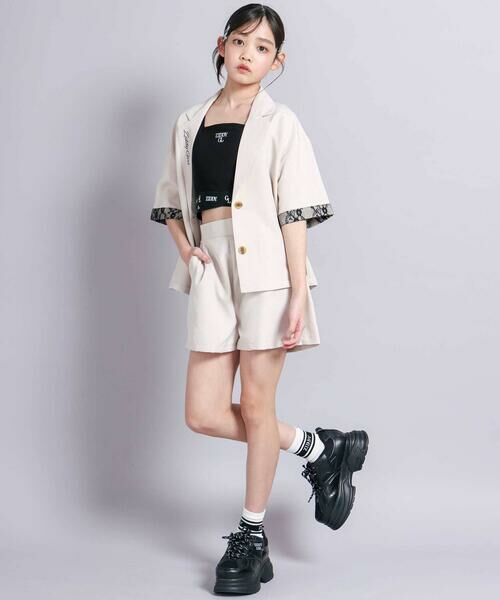 ZIDDY / ジディー セットアップ | 【 ニコ☆プチ 掲載 】リネンライク半袖ジャケット＆ボトムセット(130~160cm) | 詳細10