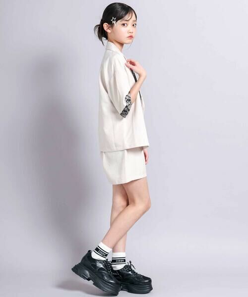 ZIDDY / ジディー セットアップ | 【 ニコ☆プチ 掲載 】リネンライク半袖ジャケット＆ボトムセット(130~160cm) | 詳細11