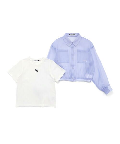 ZIDDY / ジディー セットアップ | シアーシャツ&半袖Tシャツセット(130~160cm) | 詳細12