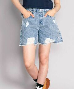 ZIDDY / ジディー ショート・ハーフ・半端丈パンツ | 【接触冷感】ブラスト＆ダメージ加工デニムパンツ