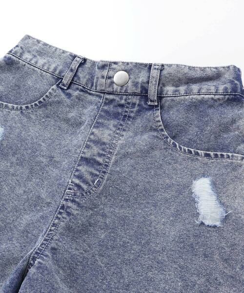 ZIDDY / ジディー ショート・ハーフ・半端丈パンツ | 【接触冷感】ブラスト&ダメージ加工デニムパンツ | 詳細5