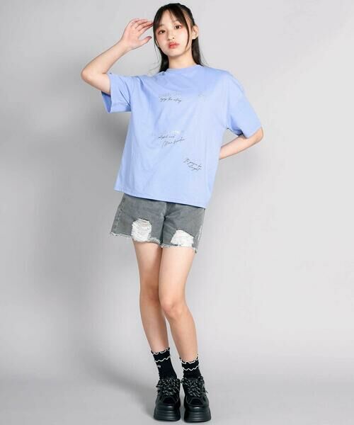 ZIDDY / ジディー Tシャツ | 【接触冷感】ラインストーンロゴTシャツ | 詳細9