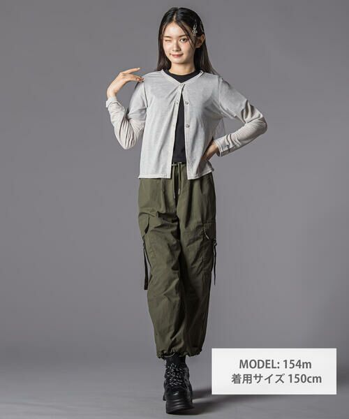 ZIDDY / ジディー カーディガン・ボレロ | シアーカーディガン＆半袖ロゴTシャツ(130~160cm) | 詳細9