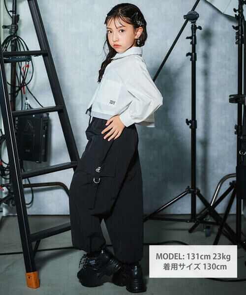 ZIDDY / ジディー シャツ・ブラウス | ダブル襟長袖シャツブラウス&タンクトップセット(130~160cm) | 詳細1