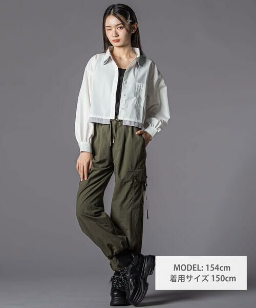 ZIDDY / ジディー シャツ・ブラウス | ダブル襟長袖シャツブラウス&タンクトップセット(130~160cm) | 詳細2