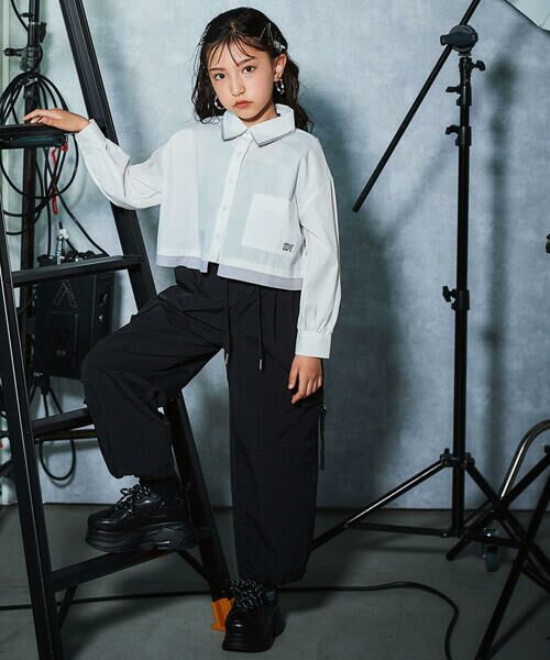 ZIDDY / ジディー シャツ・ブラウス | ダブル襟長袖シャツブラウス&タンクトップセット(130~160cm) | 詳細4