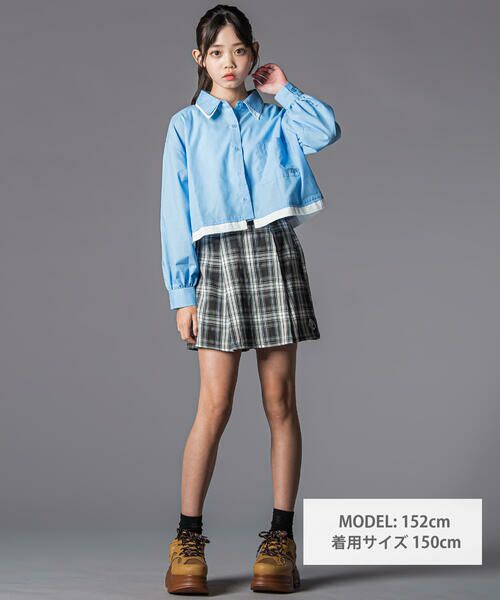 ZIDDY / ジディー シャツ・ブラウス | ダブル襟長袖シャツブラウス&タンクトップセット(130~160cm) | 詳細10