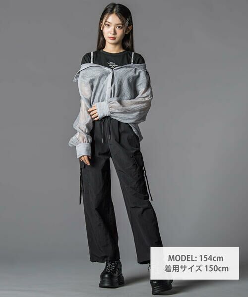 ZIDDY / ジディー シャツ・ブラウス | オフショルダー2WAY長袖シャツ&半袖Tシャツセット(130~160cm) | 詳細1