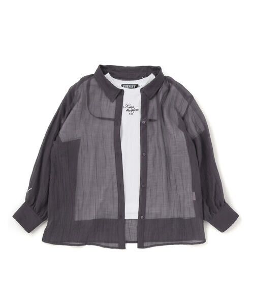 ZIDDY / ジディー シャツ・ブラウス | オフショルダー2WAY長袖シャツ&半袖Tシャツセット(130~160cm) | 詳細15