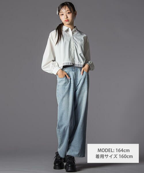 ZIDDY / ジディー チノ・ワークパンツ | ハートプリントワイドデニムパンツ(130~160cm) | 詳細2