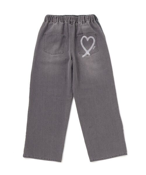 ZIDDY / ジディー チノ・ワークパンツ | ハートプリントワイドデニムパンツ(130~160cm) | 詳細10