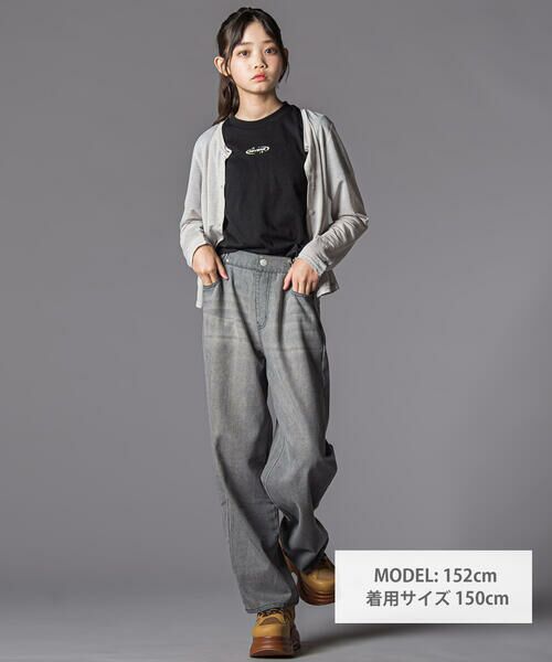 ZIDDY / ジディー チノ・ワークパンツ | ハートプリントワイドデニムパンツ(130~160cm) | 詳細5