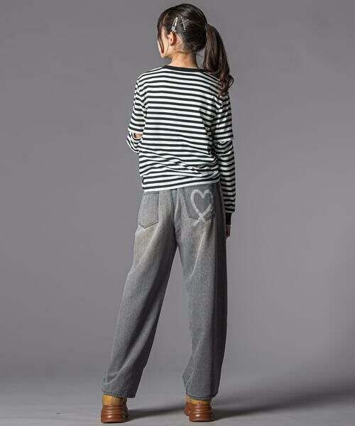 ZIDDY / ジディー チノ・ワークパンツ | ハートプリントワイドデニムパンツ(130~160cm) | 詳細7