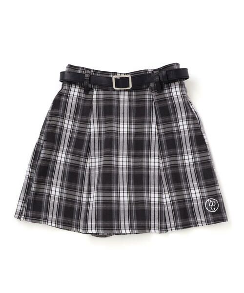 ZIDDY / ジディー ショート・ハーフ・半端丈パンツ | 合皮ベルト付きチェックスカパン(130~160cm) | 詳細4