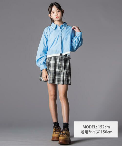 ZIDDY / ジディー ショート・ハーフ・半端丈パンツ | 合皮ベルト付きチェックスカパン(130~160cm) | 詳細2