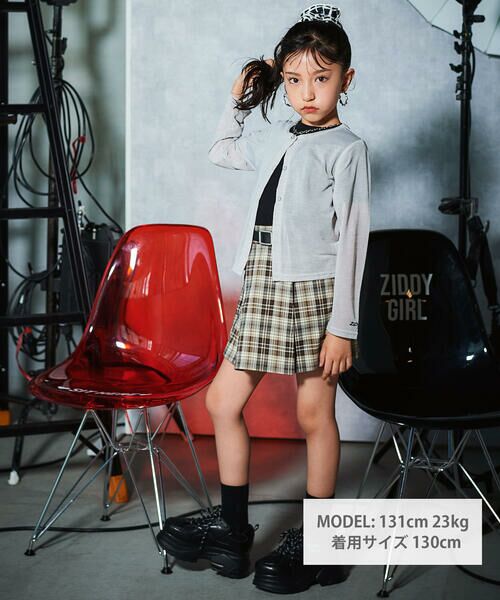 ZIDDY / ジディー ショート・ハーフ・半端丈パンツ | 合皮ベルト付きチェックスカパン(130~160cm) | 詳細17