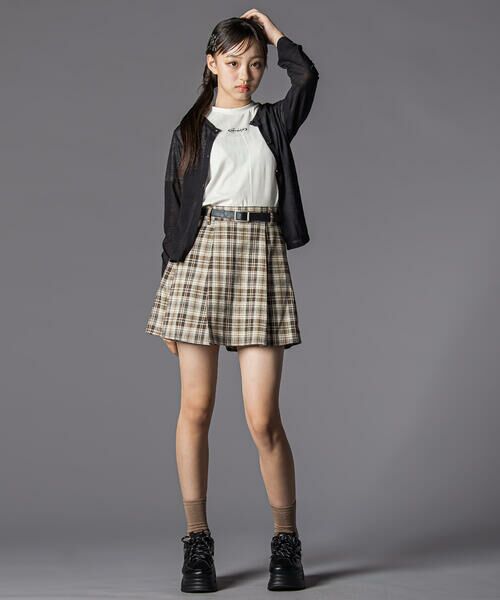 ZIDDY / ジディー ショート・ハーフ・半端丈パンツ | 合皮ベルト付きチェックスカパン(130~160cm) | 詳細18