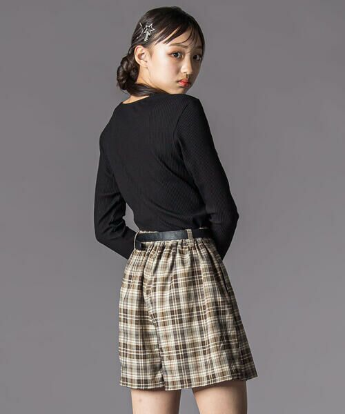 ZIDDY / ジディー ショート・ハーフ・半端丈パンツ | 合皮ベルト付きチェックスカパン(130~160cm) | 詳細19