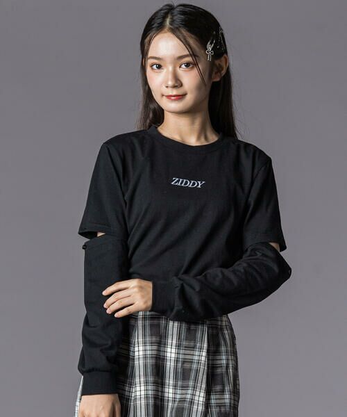 ZIDDY/ジディー 2WAYデザイン長袖Tシャツ(130~160cm) ブラック 150cm ZIDDY/ジディー 2WAYデザイン長袖Tシャツ(130~160cm) ブラック 150cm